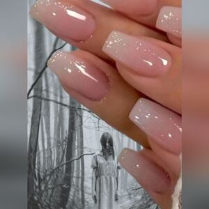 Ombre Glitter Tip French Manicure Fake Nails Set of 24